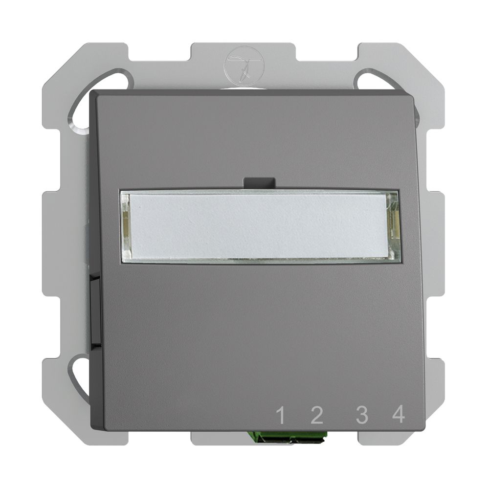 UP-Anschlussdose FTTH EDIZIOdue FH 1×LC APC Duplex FM dunkelgrau