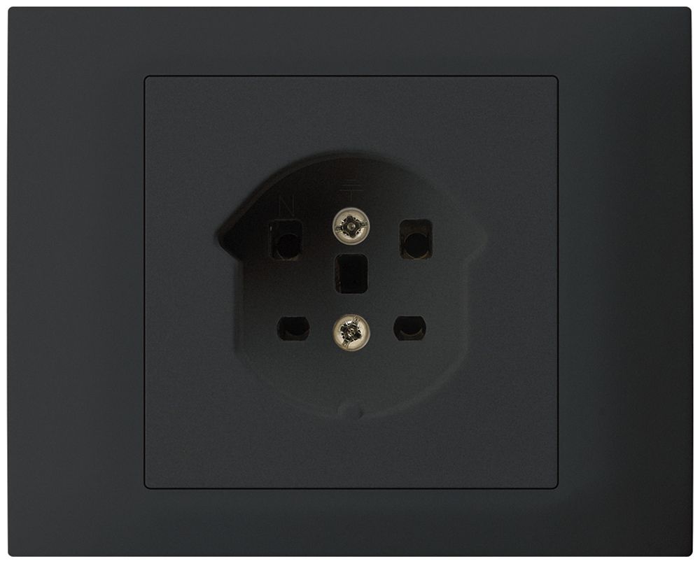EB-Steckdose kallysto T25 Bauart T mit EB-Dose G3 Abdeckrahmen steckbar schwarz