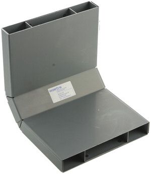 Gomito piano 90° zinc. per 30×200mm canale sottosuolo