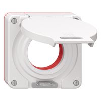 Deckel mit Klappdeckel NEVO Ø42mm abschliessbar IP55 ws (Dicht.rt)