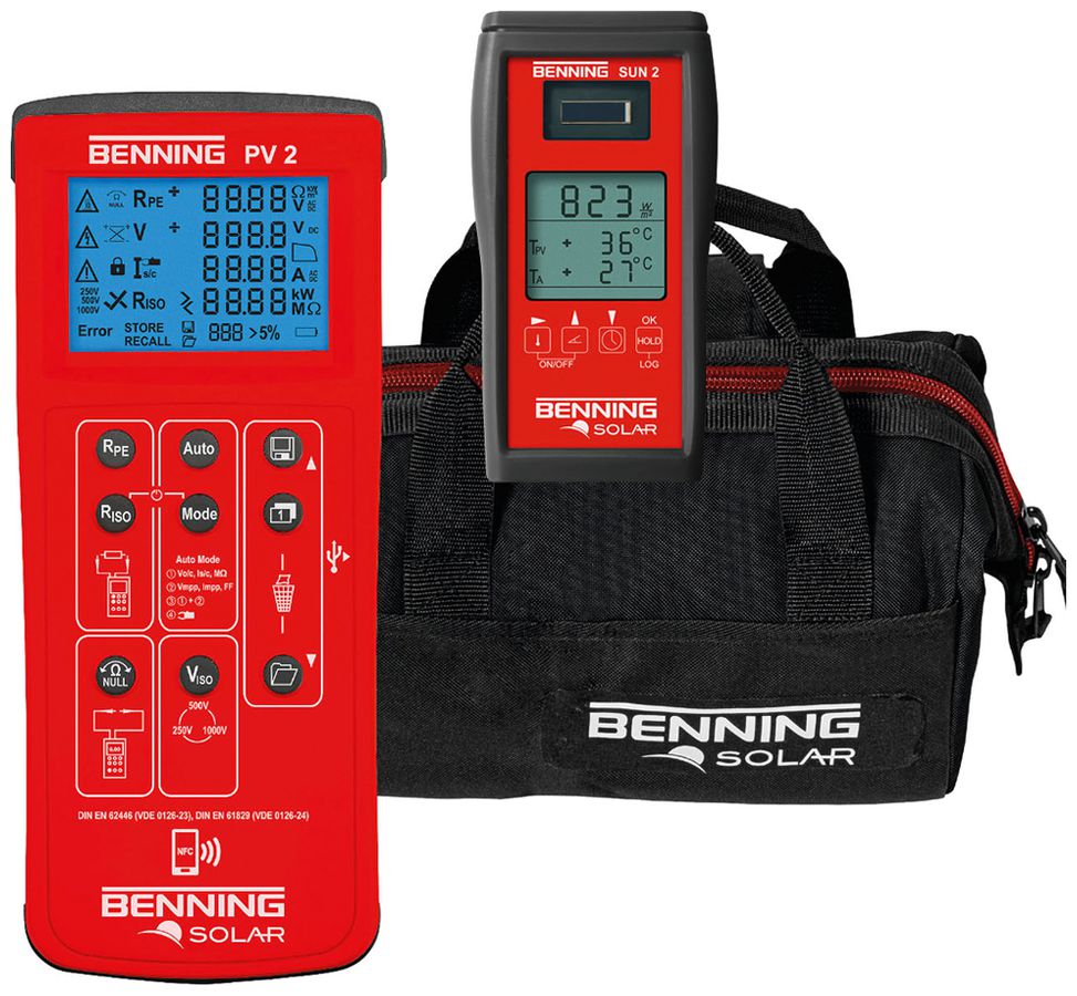 Jeu de testeurs d'installation Benning PV 2 pour PV 1000VDC 0.2…40A 0.2…199MΩ