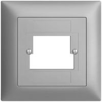 Frontset EDIZIOdue silver 88×88mm 2×TT 2×RJ45