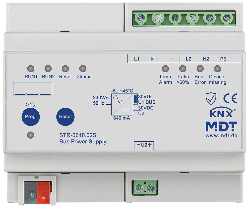 REG-Spannungsversorgung KNX MDT STR-0640.02S 29V 640mA 1 Linie/Drossel 6TE