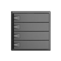 Pulsante univ. INC 4×1t EDIZIOdue grigio scuro, con LED