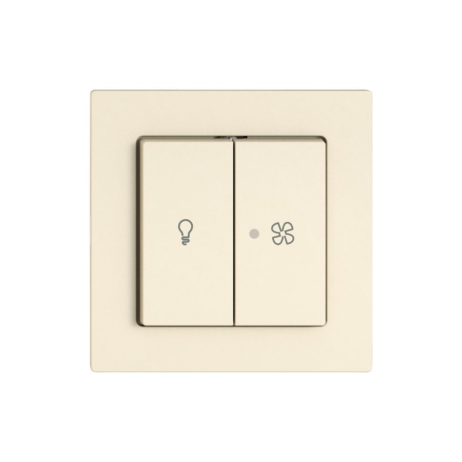 Kit di montaggio EDIZIO.liv SNAPFIX® p.luce&venti 2 tasti lent.front.cr