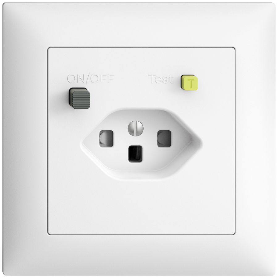 Prise ENC EDIZIOdue T23 FI 30mA FMI, shutter, blanc