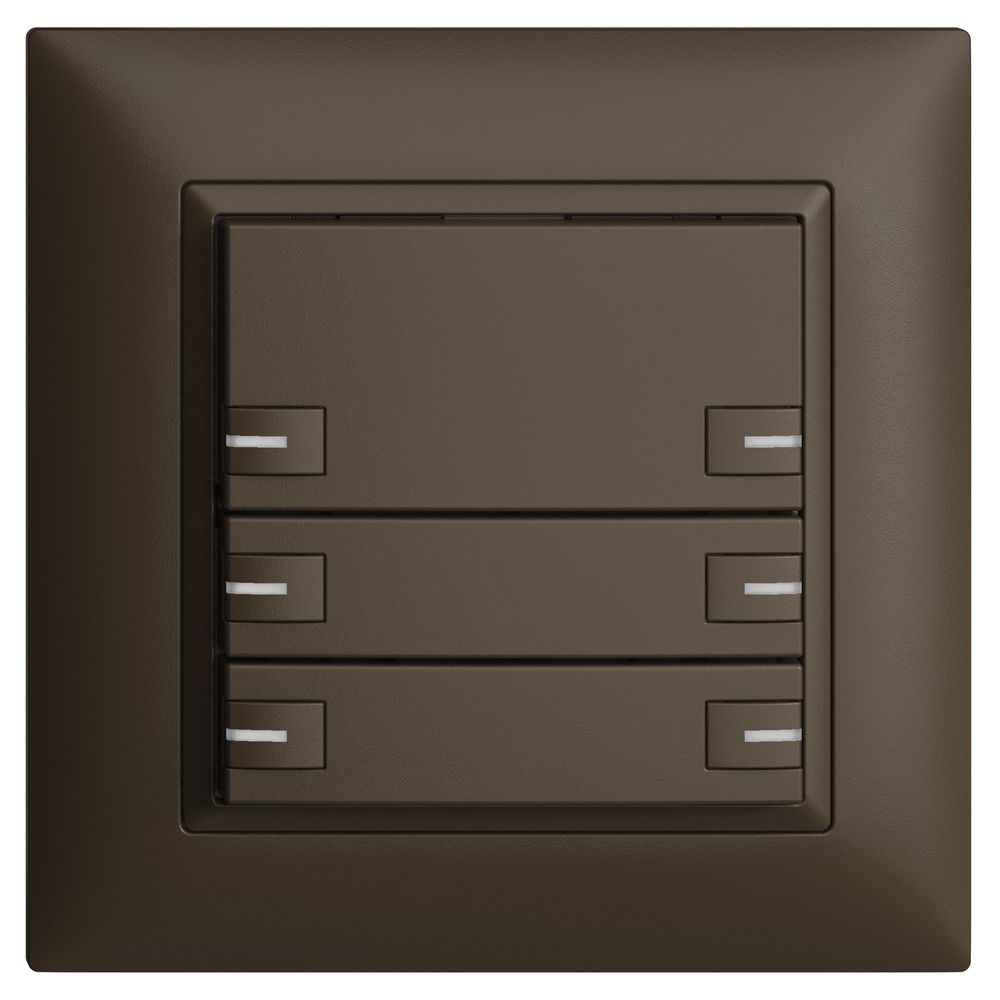 UP-KNX-Taster RGB EDUE FMI, 250mW, m.RGB-LED, 6×Taste, 1×Tastenb., cof