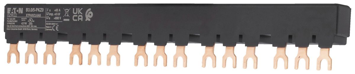 Peigne de raccordement Eaton B3.0/5-PKZ0 fourche 63A 225mm noir