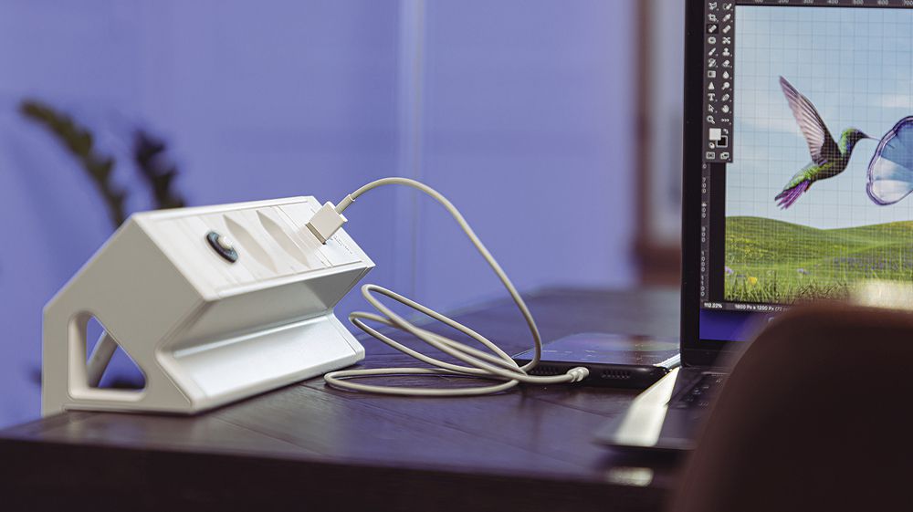 Prise multiple de table ALU DESK 2×T13/1×USB-A/1×USB-C, Td3×1.5mm² 1.5m, blanc