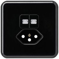 UP-Frontset basico 86×86mm schwarz mit 2 Linsen für Kleinkombi S1/T13 für BOMI