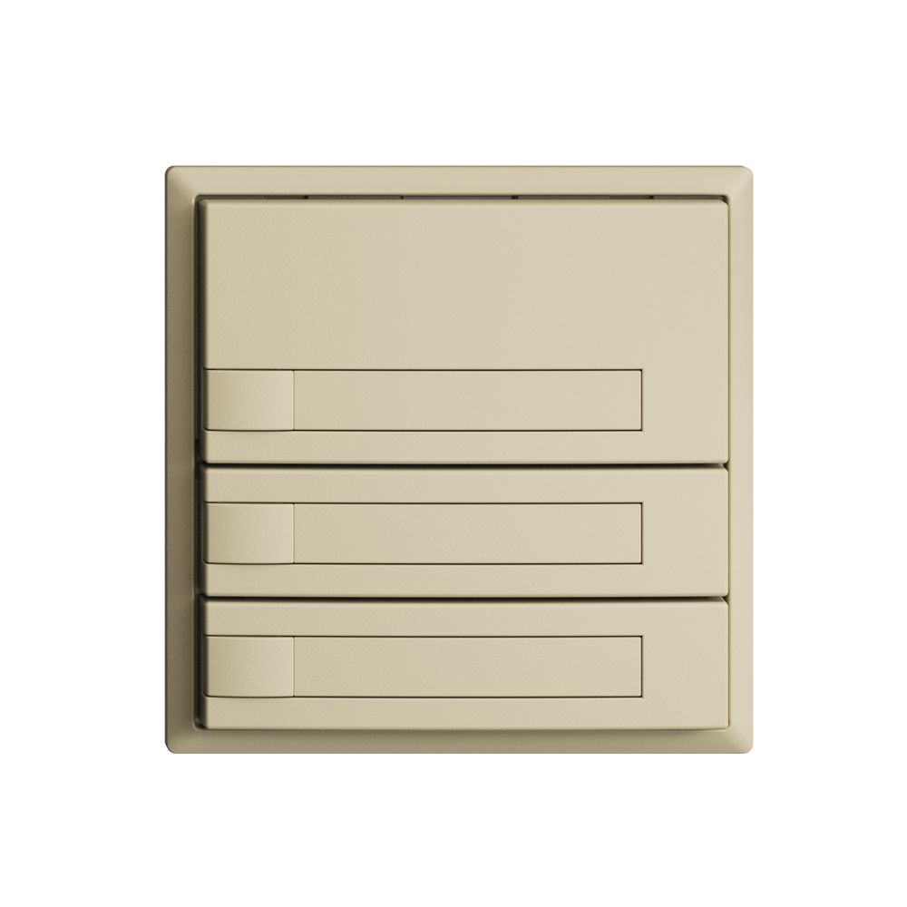 Poussoir ENC KNX 3× EDIZIOdue vanille RGB sans LED avec insert papier
