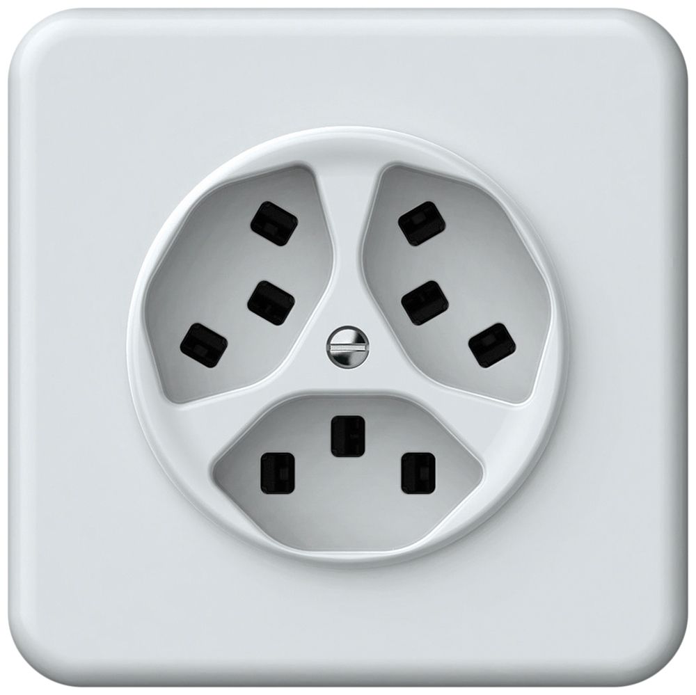 Prise ENC origin 3×type 23 16A 230V 92×92mm blanc