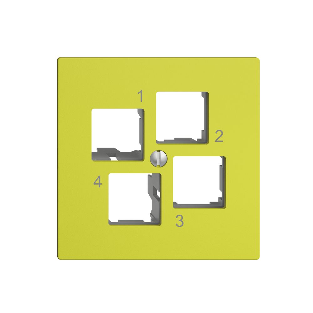 Kit de montage EDIZIOdue EASYNET S-One, pour 4×RJ45, sortie droite, lemon