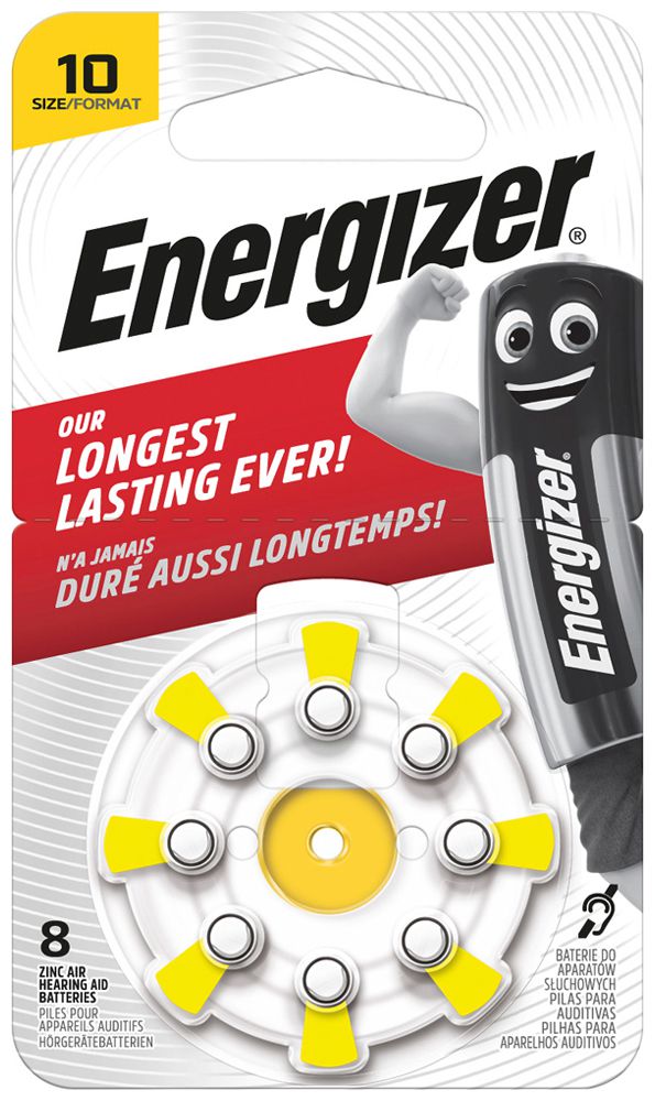 Pila bottone zinco/aria Energizer V10, blister a 8 pezzi