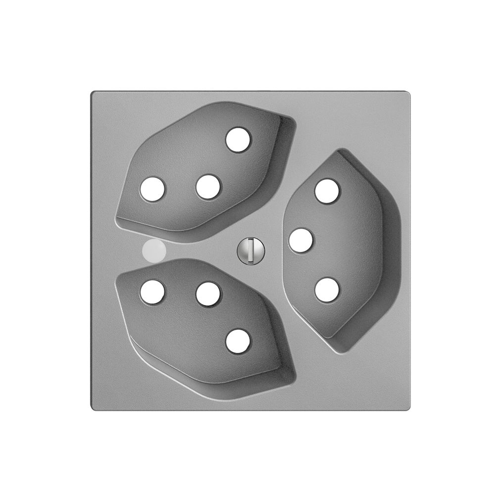 Frontset EDIZIOdue silver 60×60mm 3×T13 mit Linse