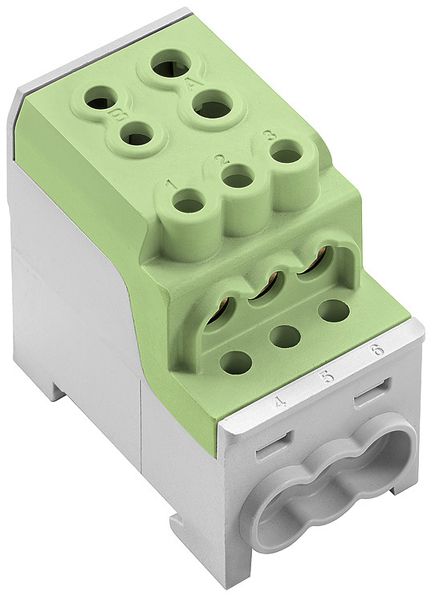 Verteilerblock WM WPD 110 1P 200A 2×Eing 6×Ausg 1.5…16mm² 6…70mm²
