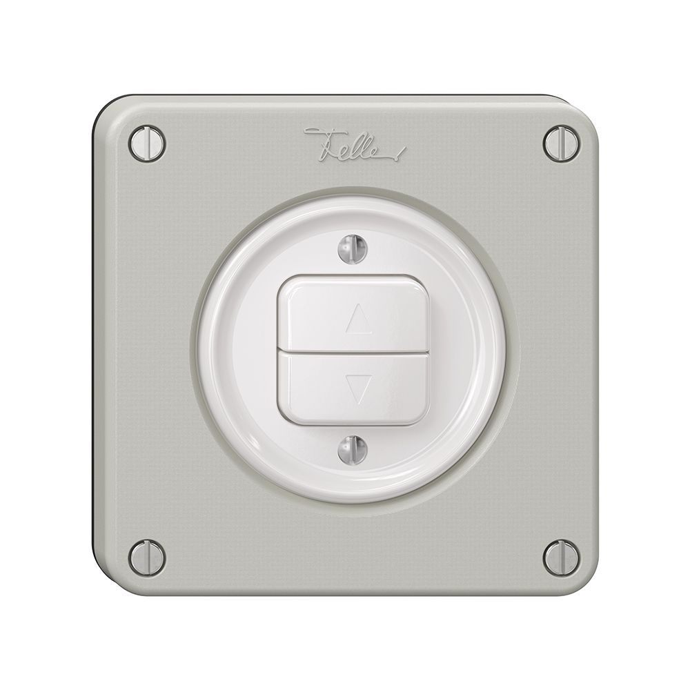 Interruttore per tapparelle NEVO, 1-canale, profondità 18 mm, 87×87 mm, grc