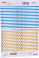 Bezeichnungsbogen R&M VS Modular A4 121-140 blau/orange