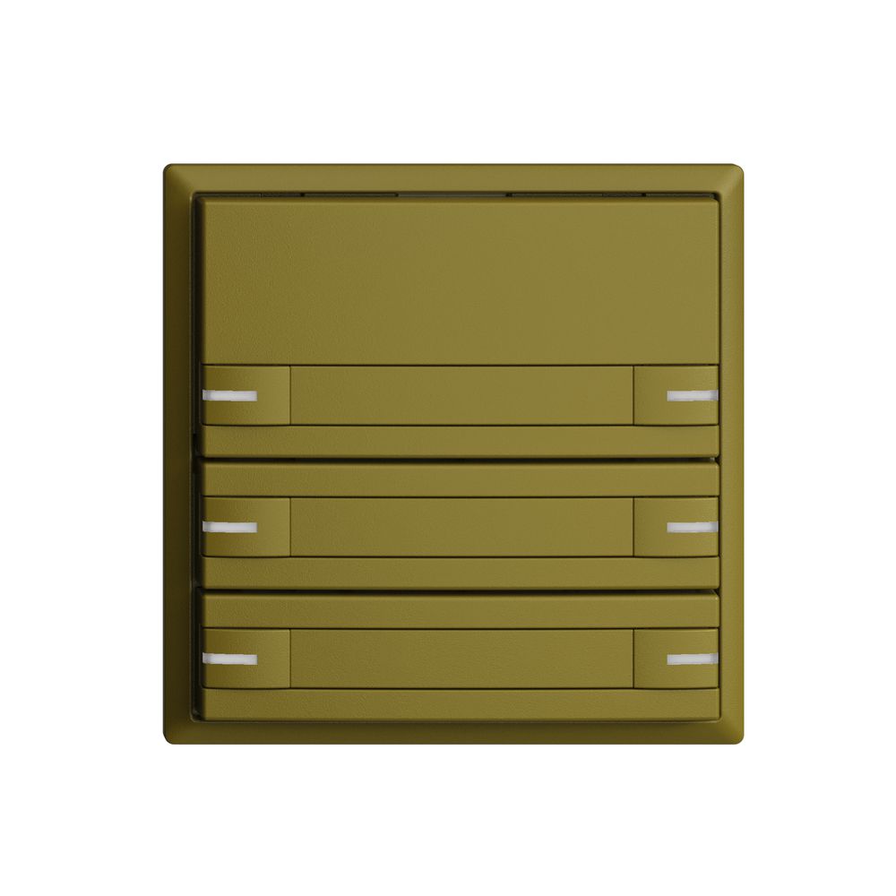 Poussoir ENC KNX 6× EDIZIOdue olive RGB avec LED avec insert papier
