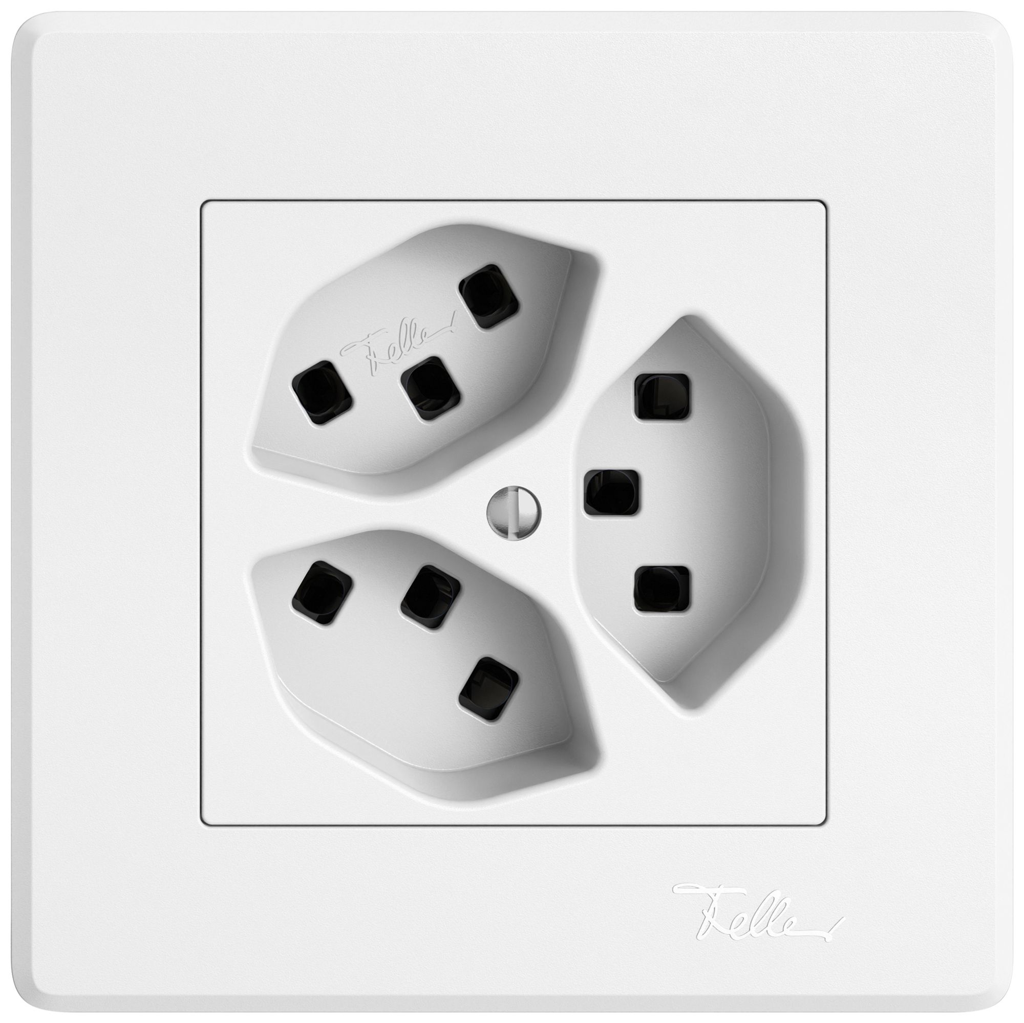 UP-Steckdose EDIZIO.liv SNAPFIX® 3×T23 ws