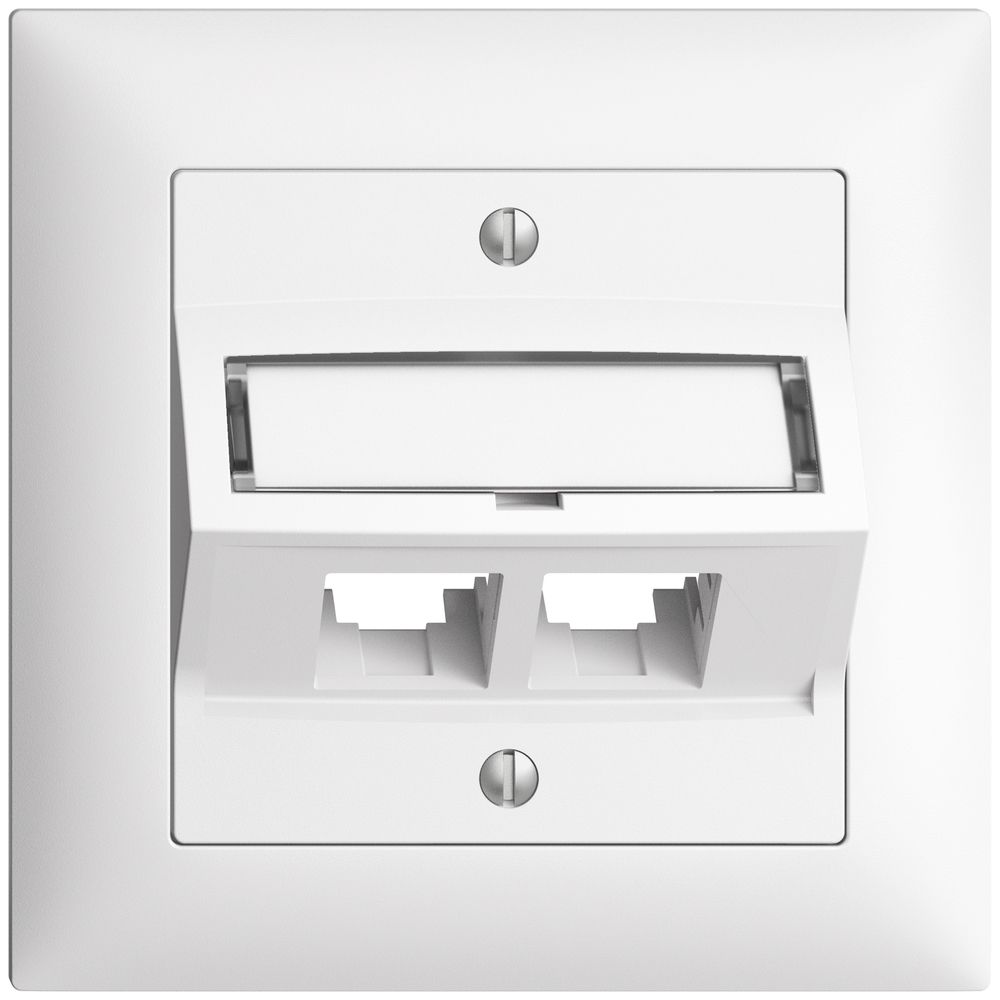 Kit de montage ENC S-One EDIZIOdue FMI pour 2×RJ45 oblique, blanc