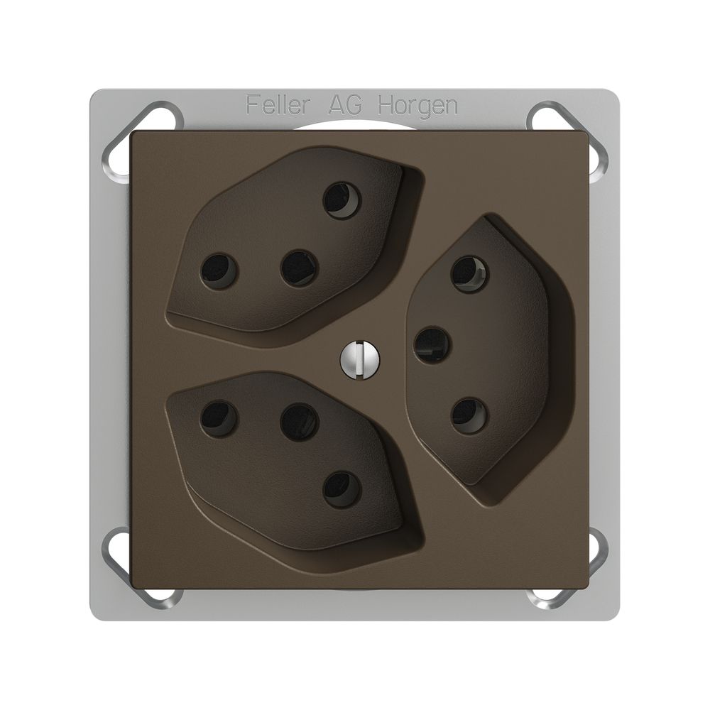EB-Steckdose EDIZIOdue 3×T13 coffee