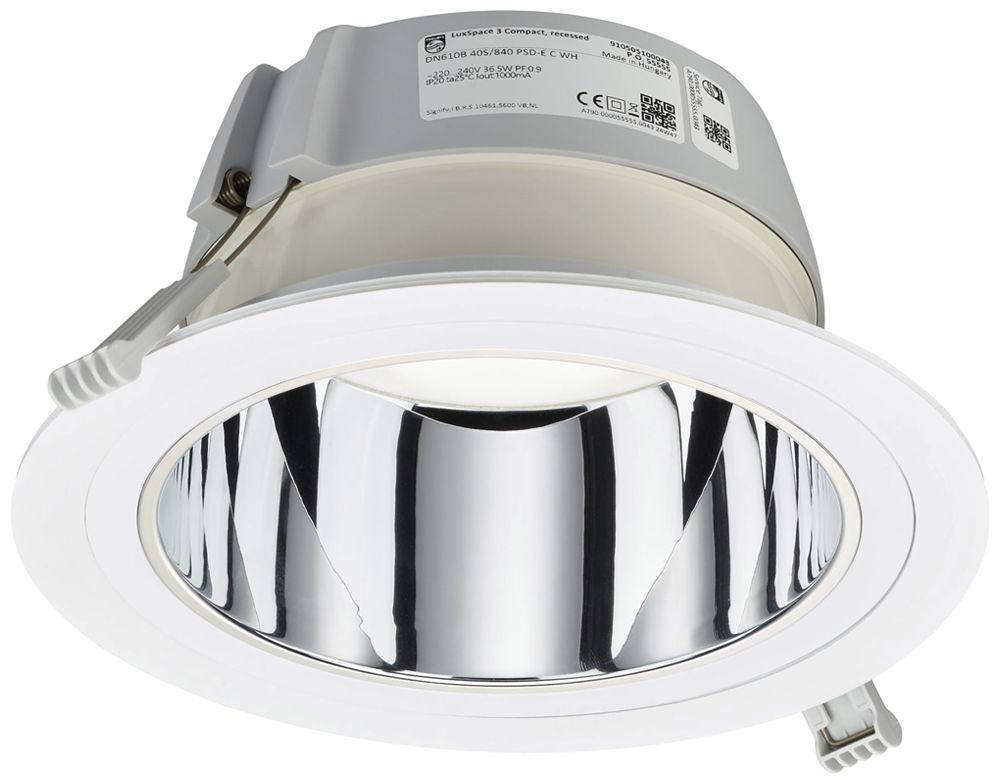 Downlight LED Philips LuxSpace Compact C RAD240 10.8W 2000lm 840 WB Ø214mm blanc