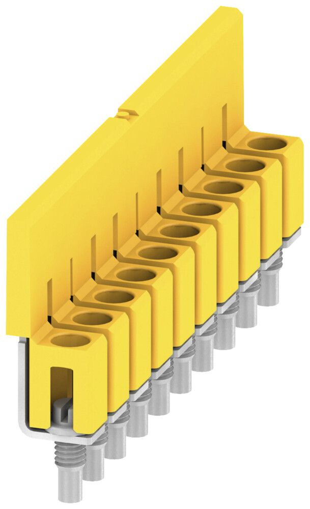 Querverbinder 10 Klemmen 32A 400V 5.1mm isoliert gelb