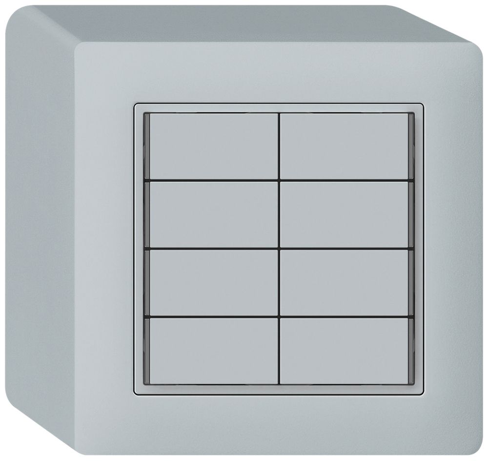 Poussoir KNX AP KAL 8×touches 8×points actionnables LED gris