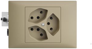 EB-Steckdose EDIZIOdue 3×T13 3×S 45…69mm sand
