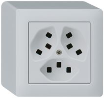 AP-Steckdose Hager kallysto 3×T23 Q lichtgrau