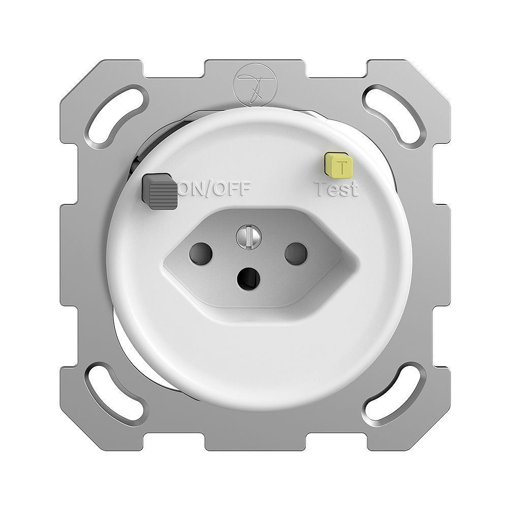 Prise ENC STANDARDdue T13 FI 30mA blanc avec shutter