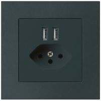 UP-Steckdose 2×USB & T13 kallysto.pro 2400mA schwarz