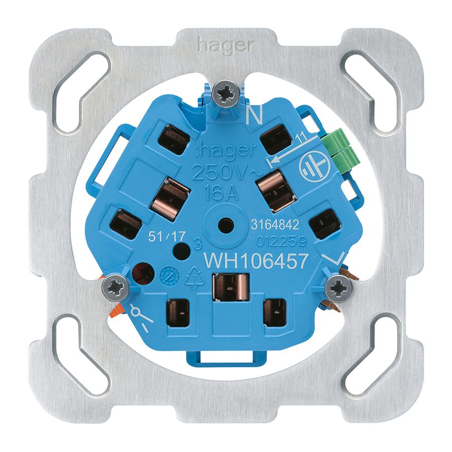 Interno per presa Hager 3×T13/23 1×S F