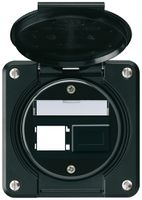 UP-Montageset robusto IP55 Frontauslass für 2×R&M schwarz