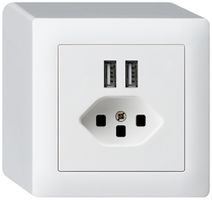 Prise AP 2×USB & T23 kallysto Q 2400mA blanc