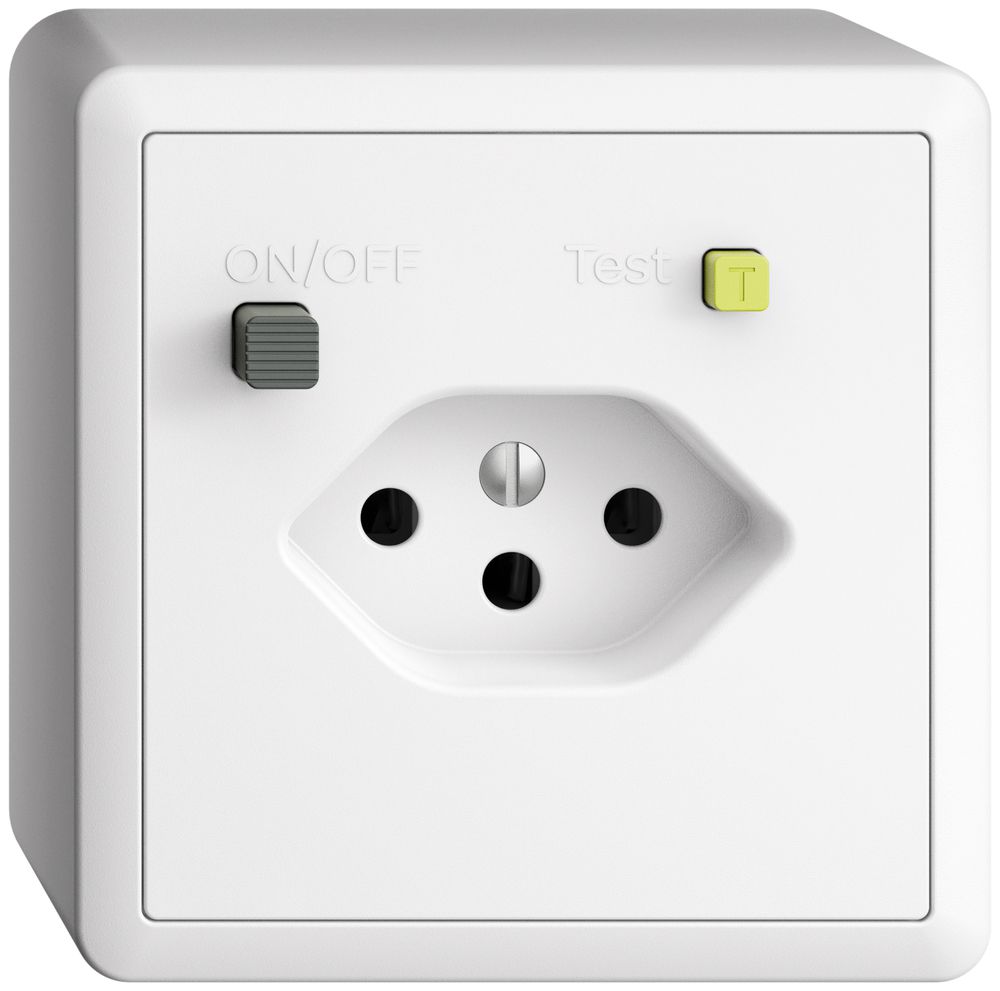 Prise AP EDIZIOdue T13 FI 30mA, blanc