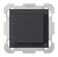 UP-Schalter kallysto 3/2L schwarz mit Befestigungsplatte