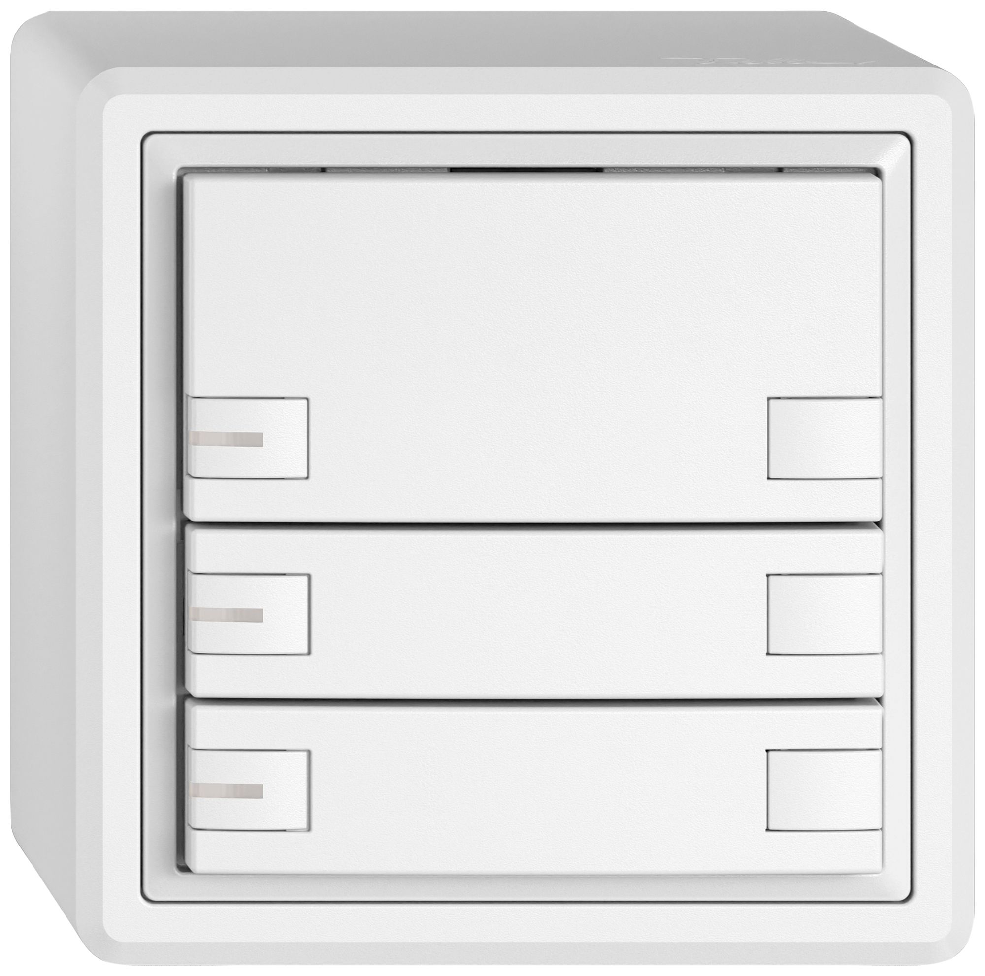 Poussoir universel AP EDIZIO.liv UNI SNAPFIX® a.LED RGB 3× comm.2T bc