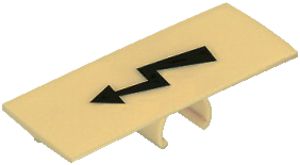 Warnabdeckung gelb, mit Blitz schwarz, für Klemmen 50mm²