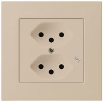 Presa INC kallysto.pro 2×T13/1 beige con protezione bambini