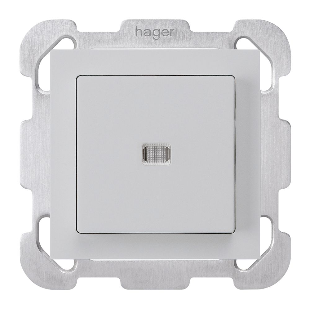 UP-Leuchtdruckschalter kallysto 3/1L hellgrau mit Befestigungsplatte