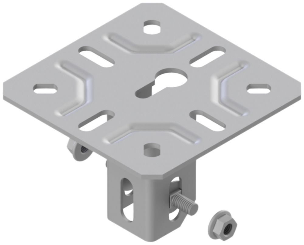 Plaque de tête articulée Lanz 150×150mm zing.