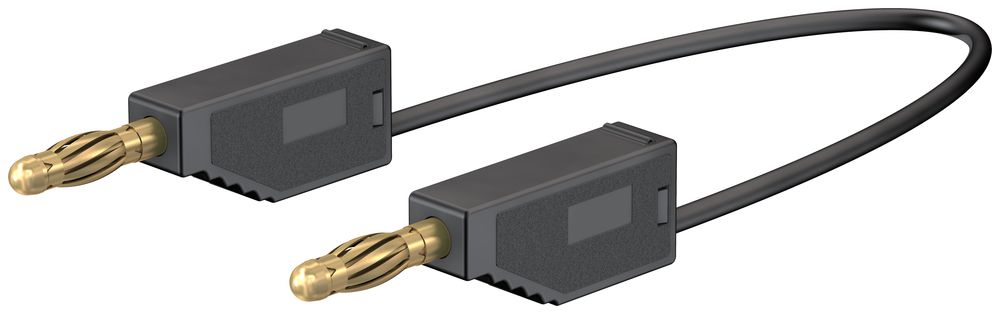 Câble de mesure ELBRO, silicone SML/050/21 fiche Ø4mm dorée, 1mm²×50cm, noir