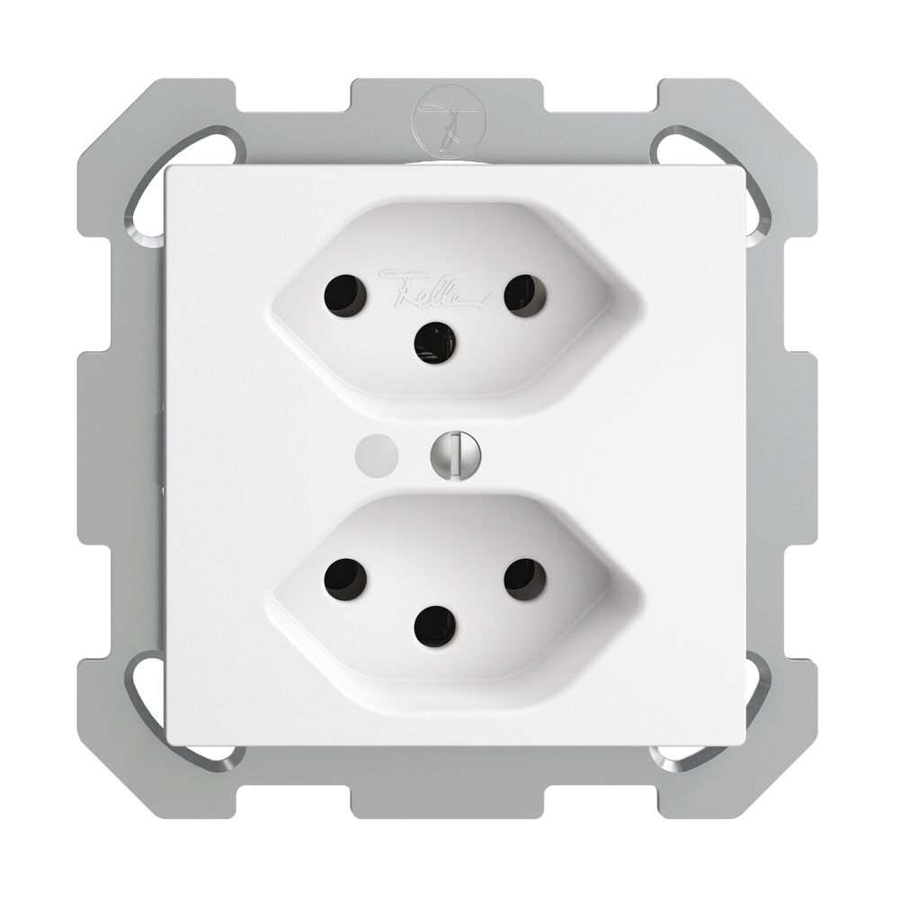 Prise ENC EDIZIOdue 2×T13 blanc, avec LED vert