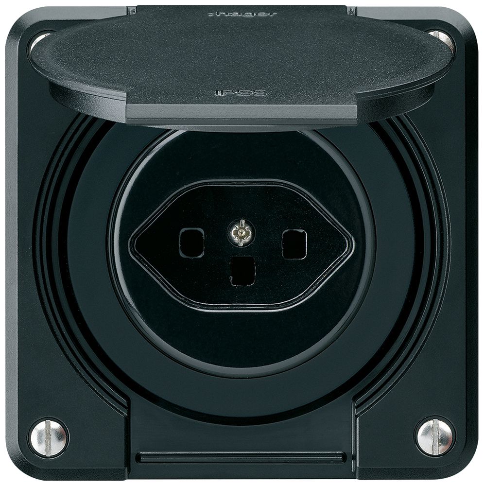 UP-Steckdose robusto C Typ 23 schwarz mit Steckklemmen