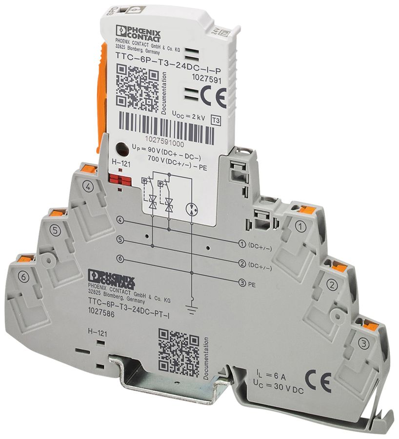 Dispositif parasurtenseur PX TTC-6P-T3-24DC-PT-I