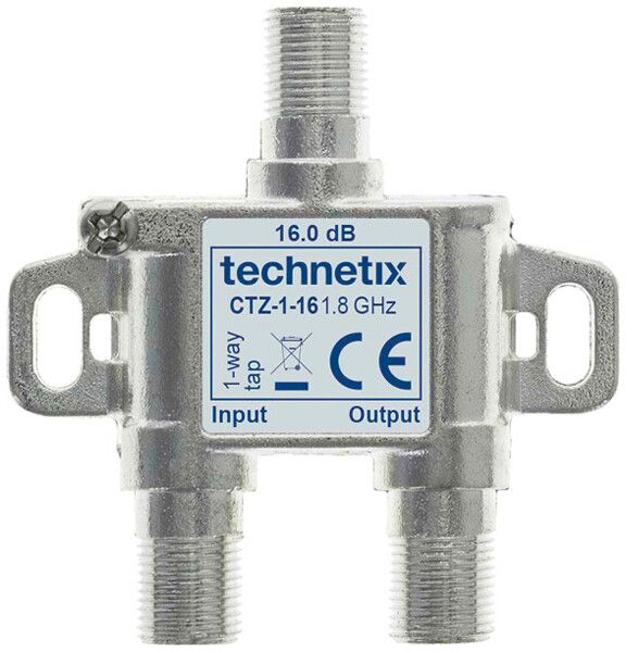 Abzweiger Technetix CTZ-1-16 F-Connector 1×Abzweig 16dB 1×Ausgang 12…1825MHz