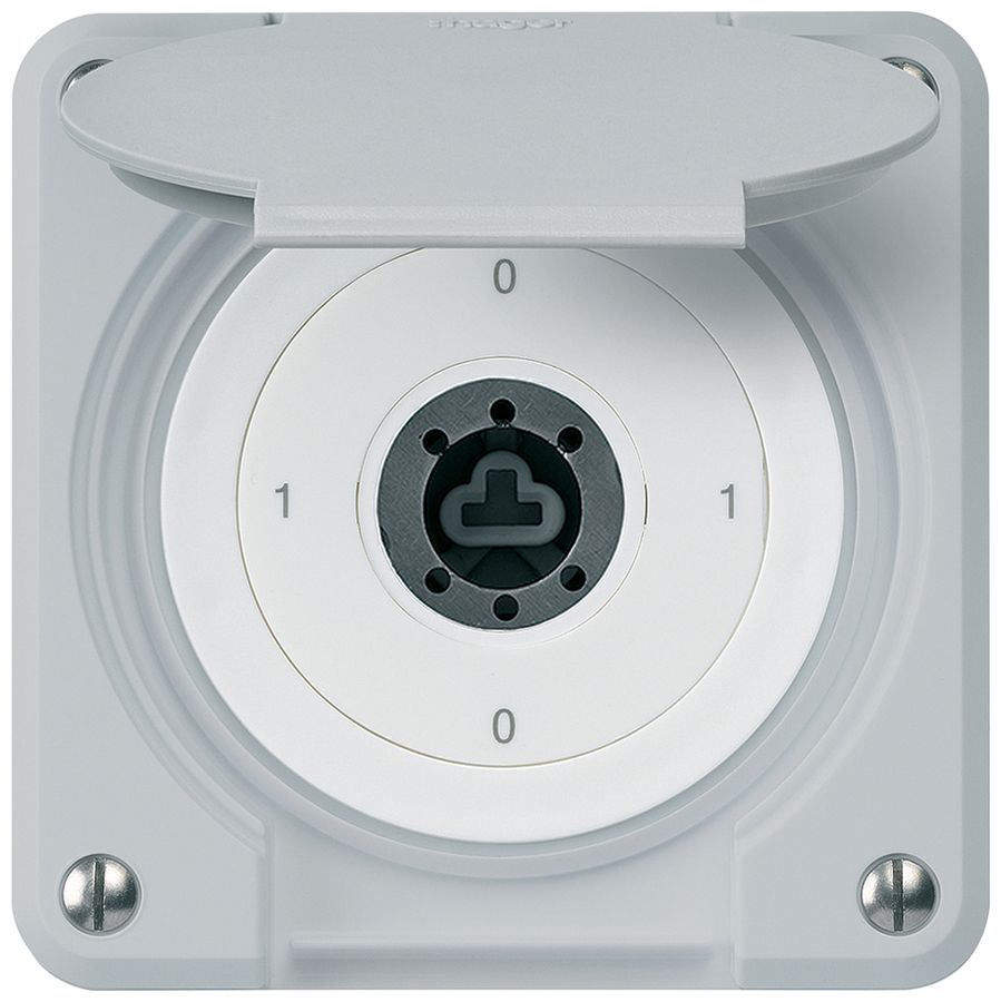 Interrupteur à clé ENC robusto IP55 avec clapet sans cylindre S0/1P gris