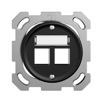 UP-Montageset Sdue, Geradeauslass für 2×Keystone schwarz